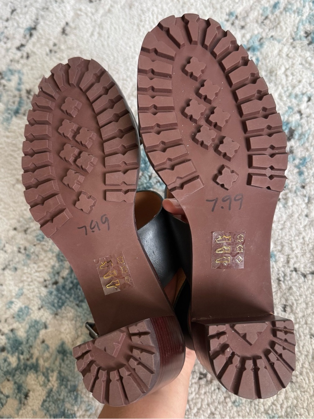Madewell Black Leather Block Heel Slingback Sandals - Picture 8 of 9